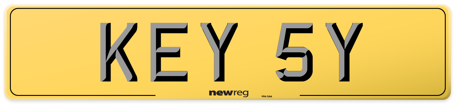KEY 5Y Rear Number Plate