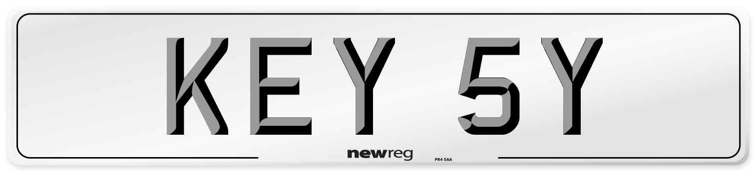 KEY 5Y Front Number Plate