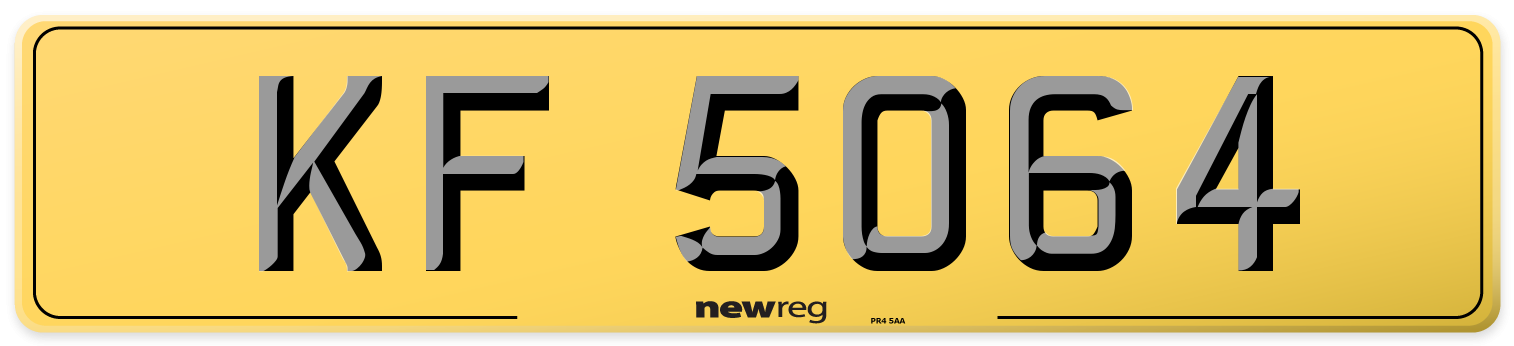 KF 5064 Rear Number Plate