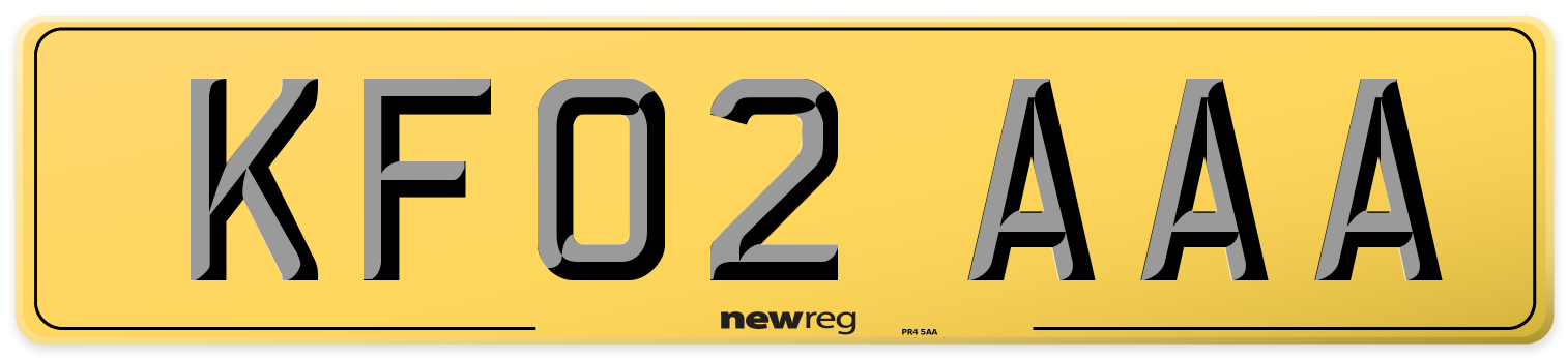 KF02 AAA Rear Number Plate