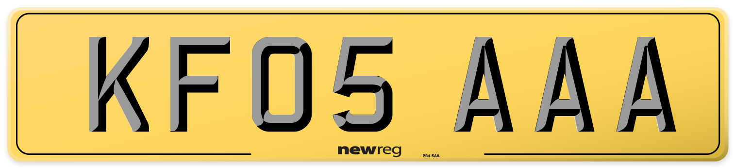 KF05 AAA Rear Number Plate