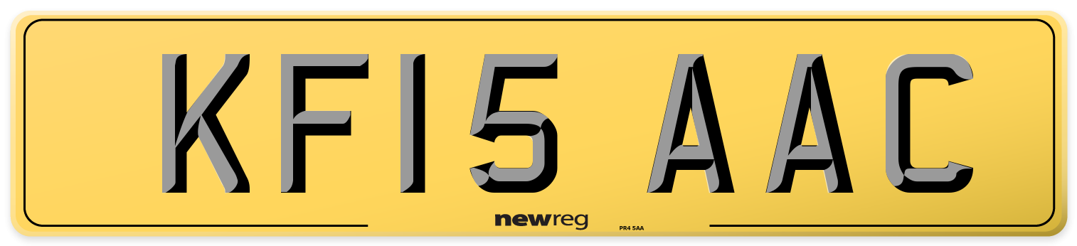KF15 AAC Rear Number Plate