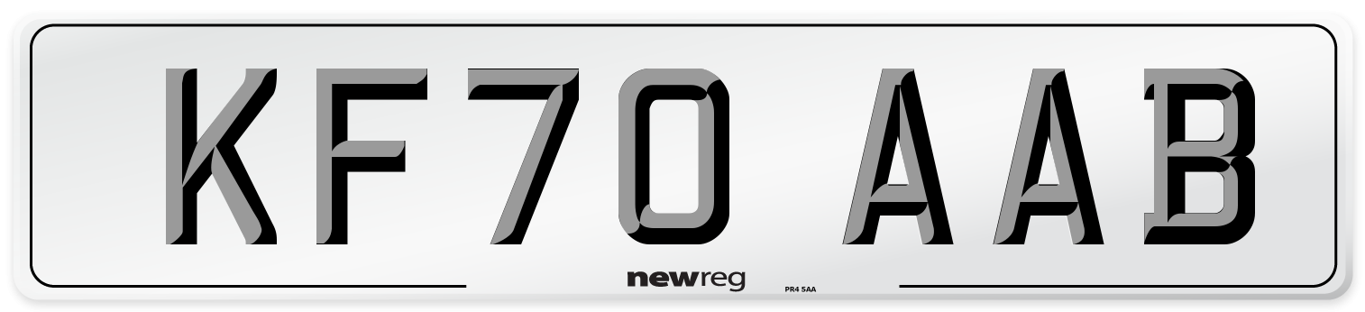 KF70 AAB Front Number Plate