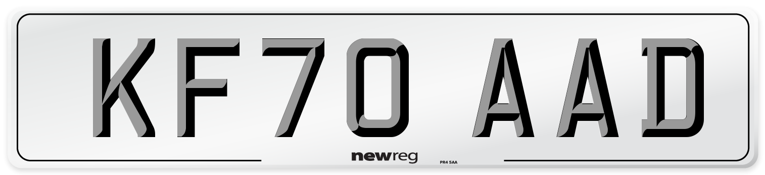 KF70 AAD Front Number Plate