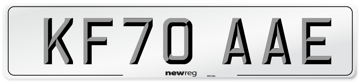 KF70 AAE Front Number Plate