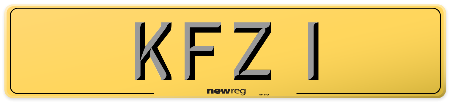 KFZ 1 Rear Number Plate