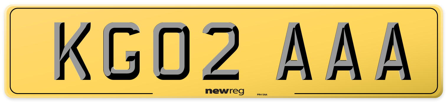 KG02 AAA Rear Number Plate