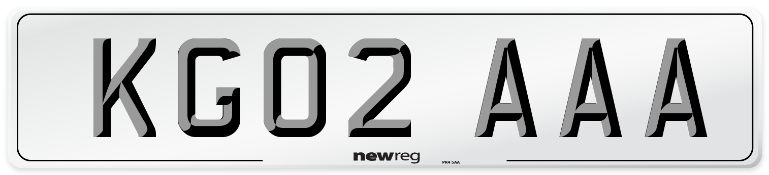 KG02 AAA Front Number Plate