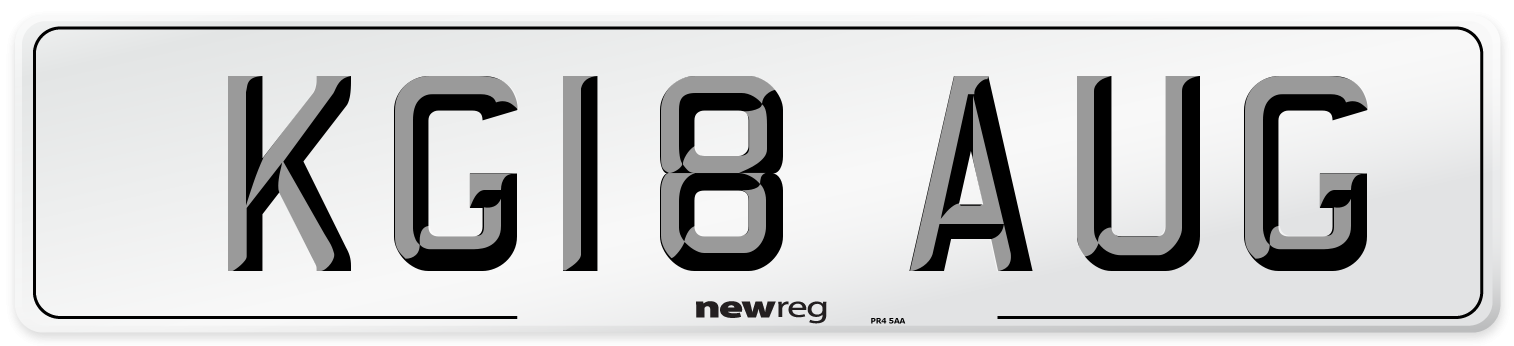 KG18 AUG Front Number Plate