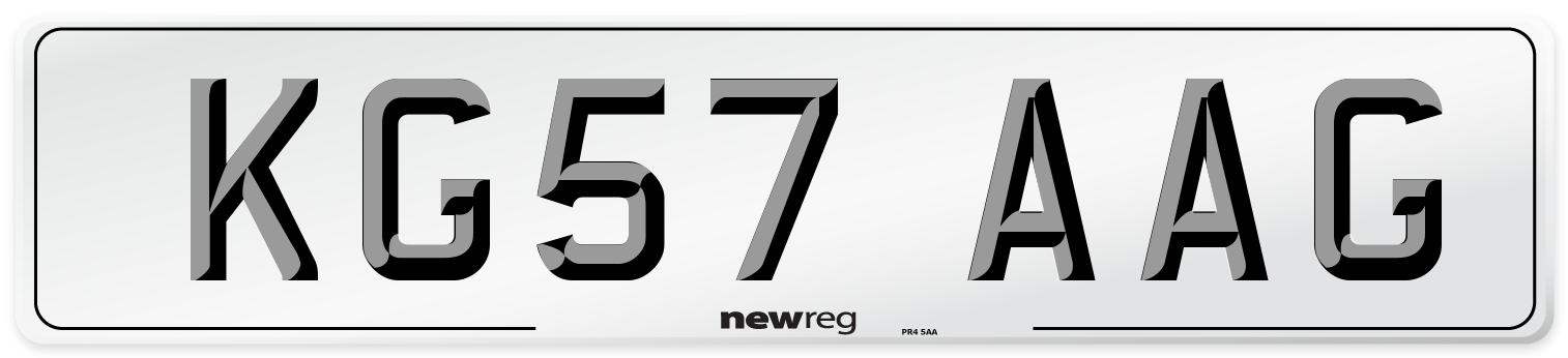 KG57 AAG Front Number Plate