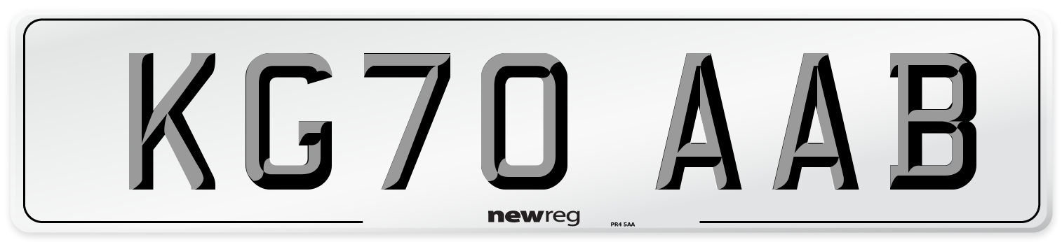 KG70 AAB Front Number Plate