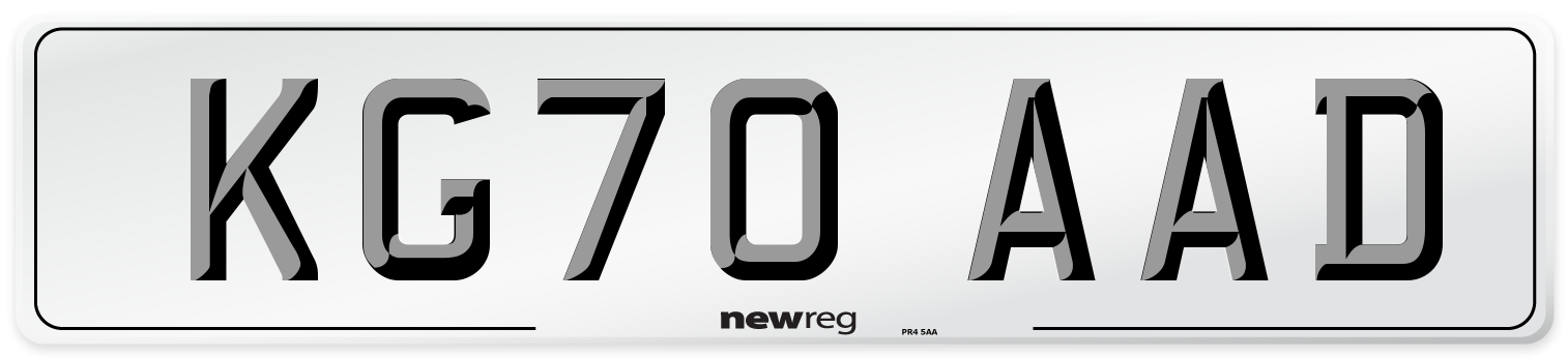 KG70 AAD Front Number Plate