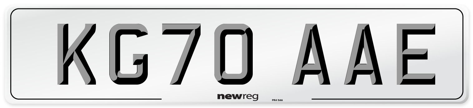 KG70 AAE Front Number Plate