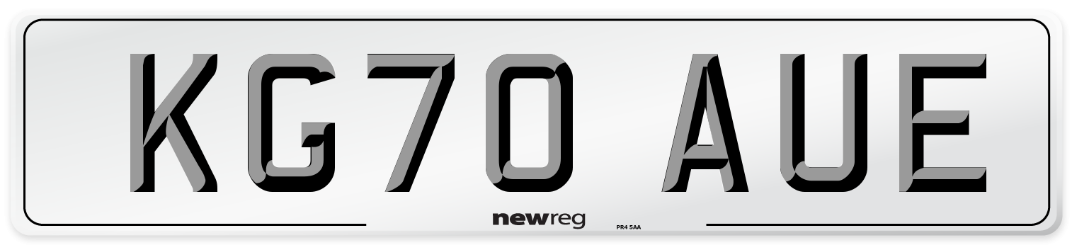 KG70 AUE Front Number Plate