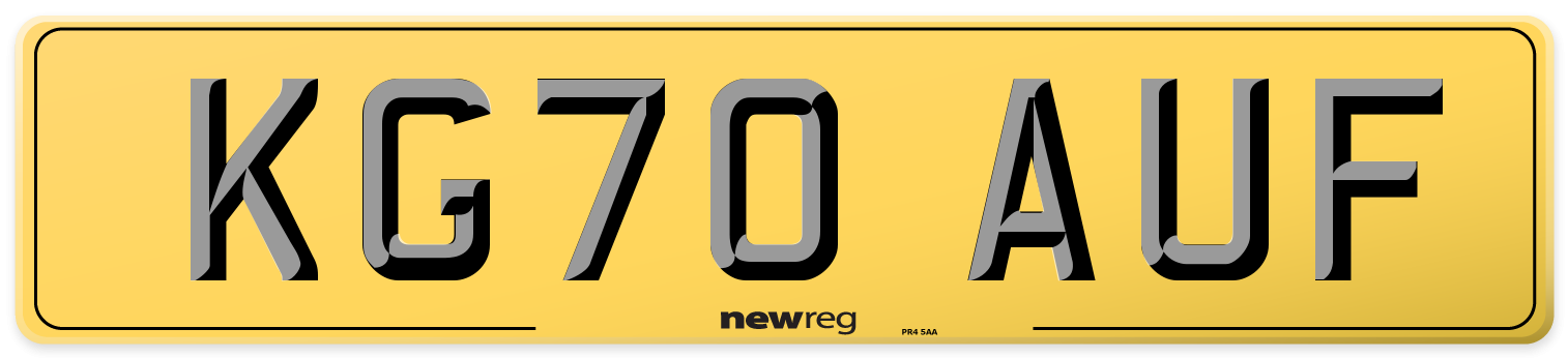 KG70 AUF Rear Number Plate