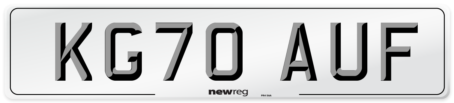 KG70 AUF Front Number Plate