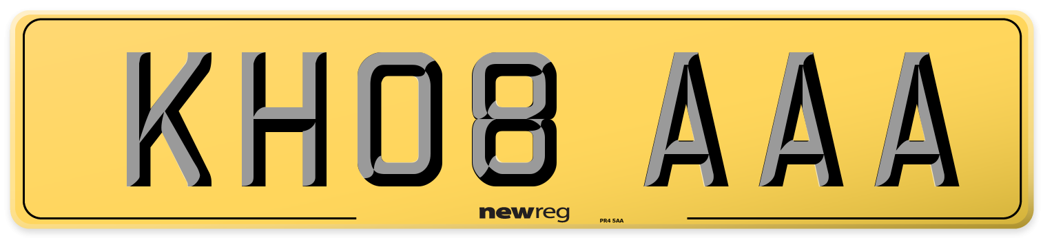 KH08 AAA Rear Number Plate