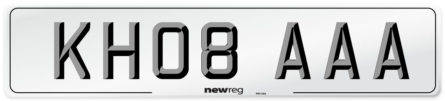 KH08 AAA Front Number Plate