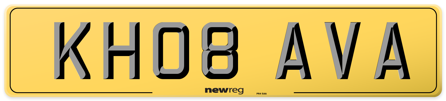 KH08 AVA Rear Number Plate