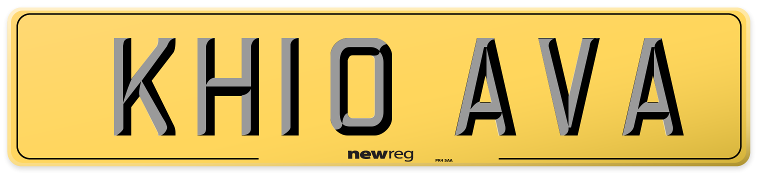 KH10 AVA Rear Number Plate