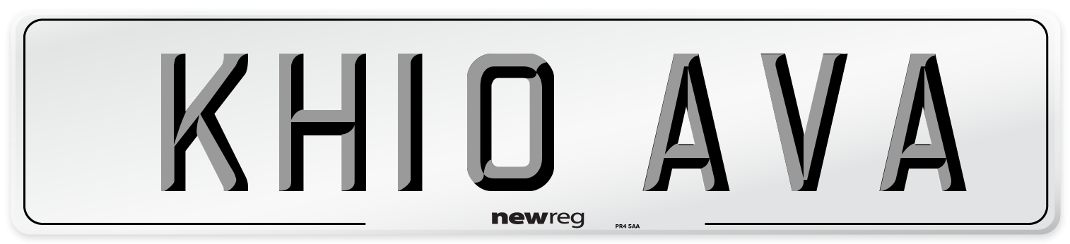 KH10 AVA Front Number Plate