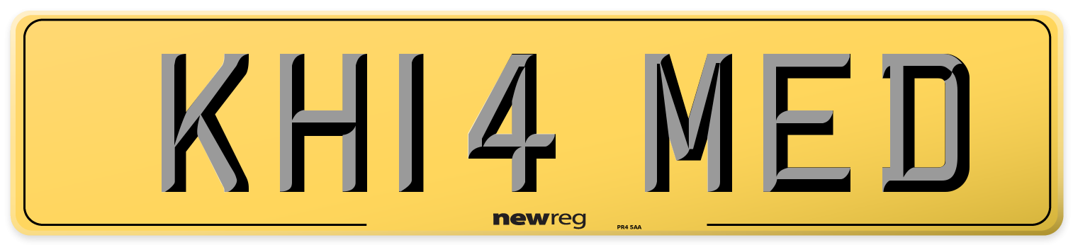 KH14 MED Rear Number Plate