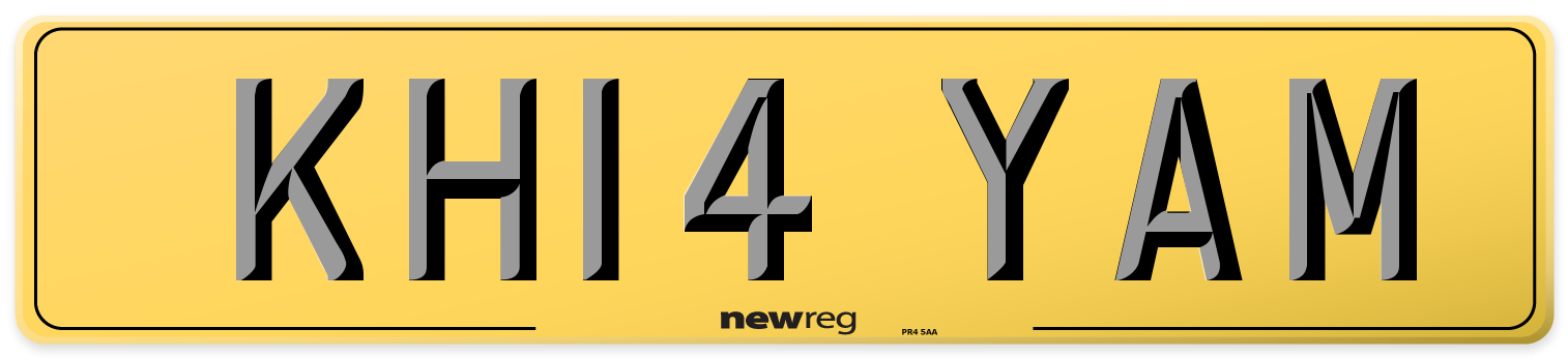 KH14 YAM Rear Number Plate