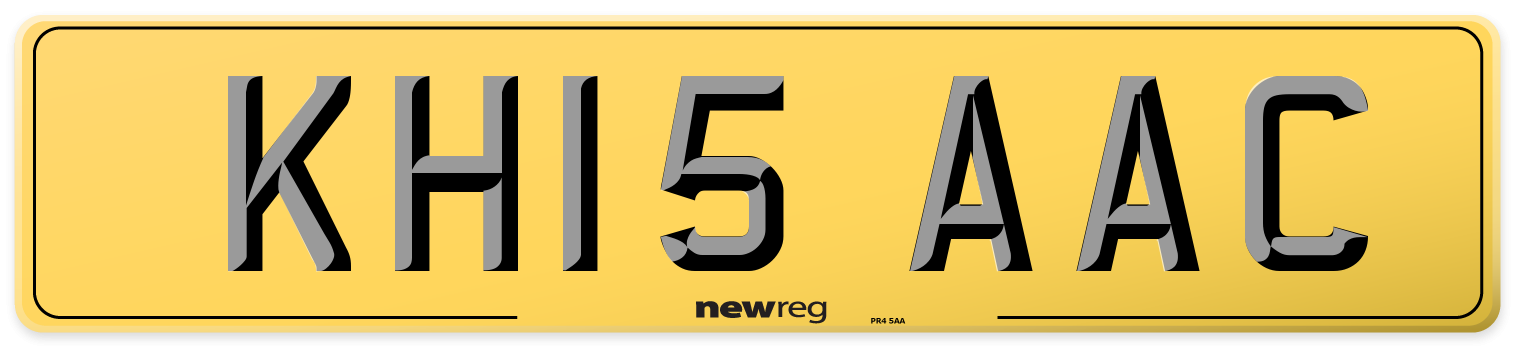 KH15 AAC Rear Number Plate