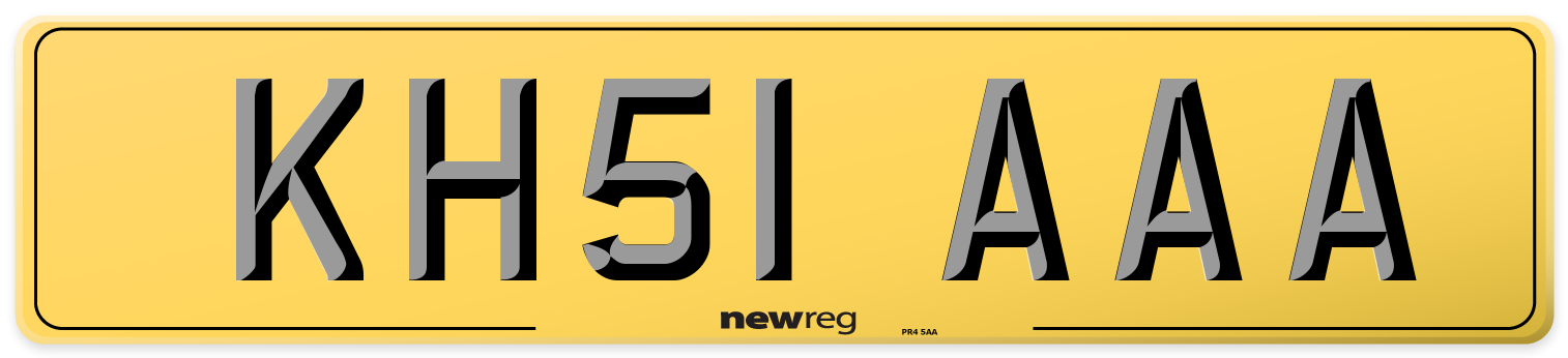 KH51 AAA Rear Number Plate