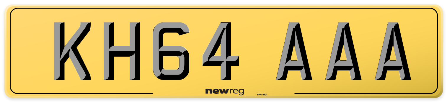KH64 AAA Rear Number Plate