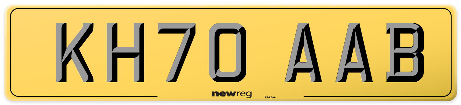 KH70 AAB Rear Number Plate