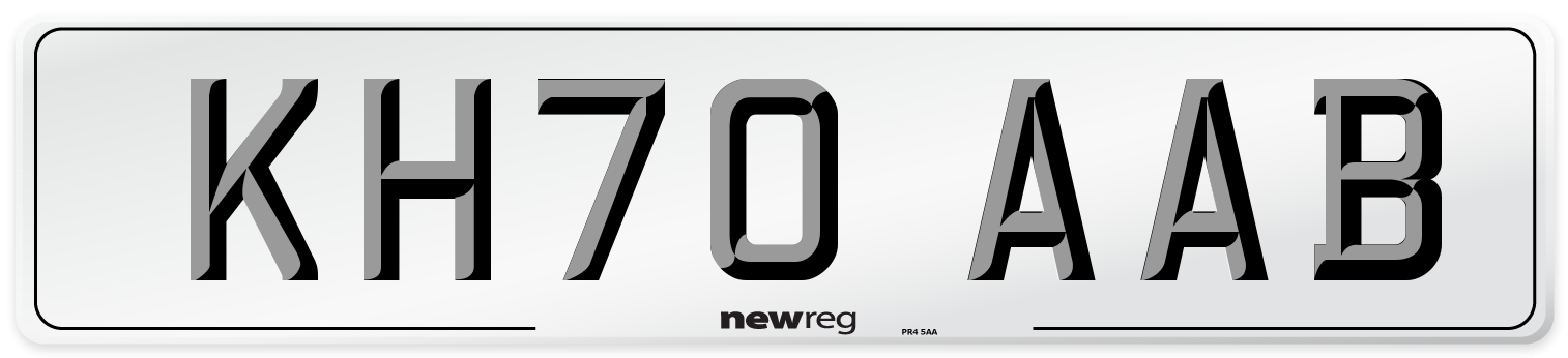 KH70 AAB Front Number Plate