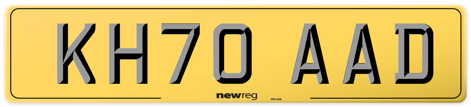 KH70 AAD Rear Number Plate