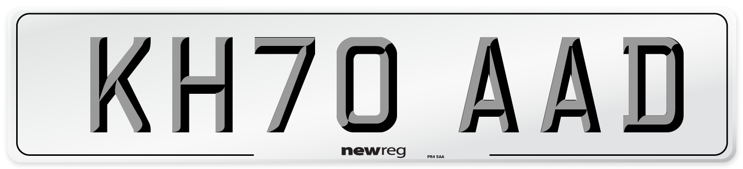KH70 AAD Front Number Plate