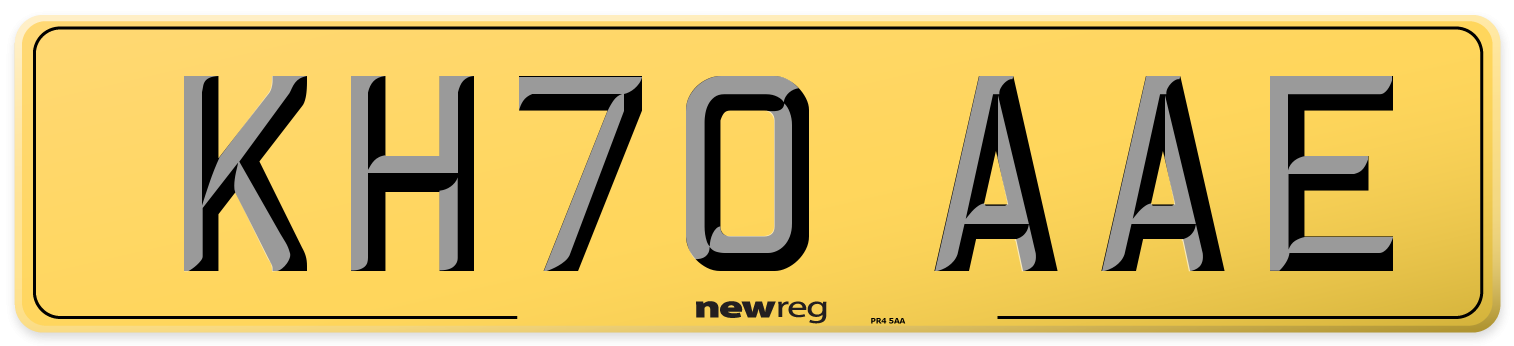 KH70 AAE Rear Number Plate