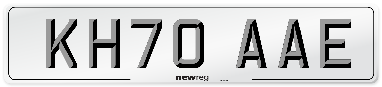 KH70 AAE Front Number Plate