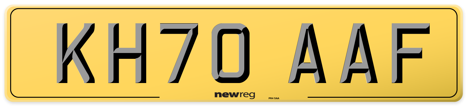KH70 AAF Rear Number Plate