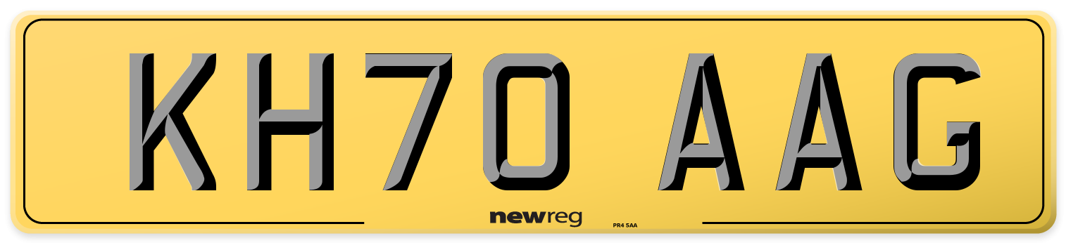 KH70 AAG Rear Number Plate