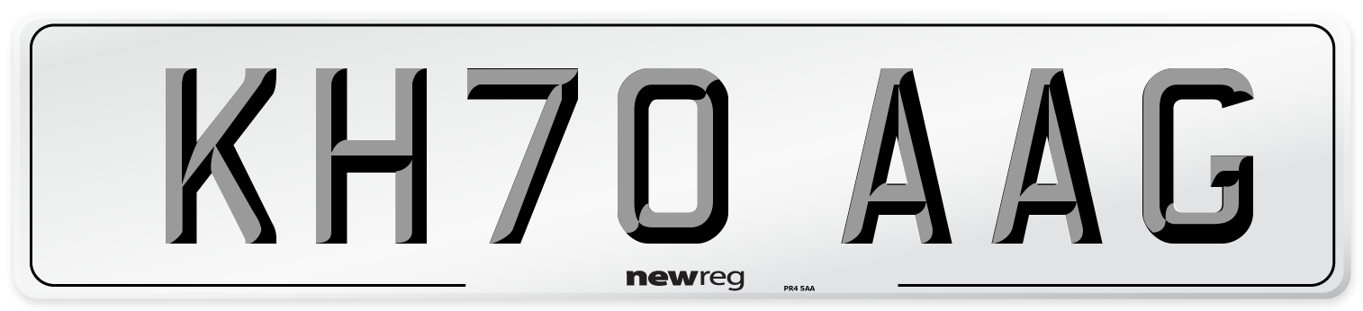 KH70 AAG Front Number Plate