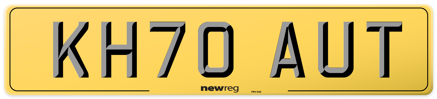 KH70 AUT Rear Number Plate