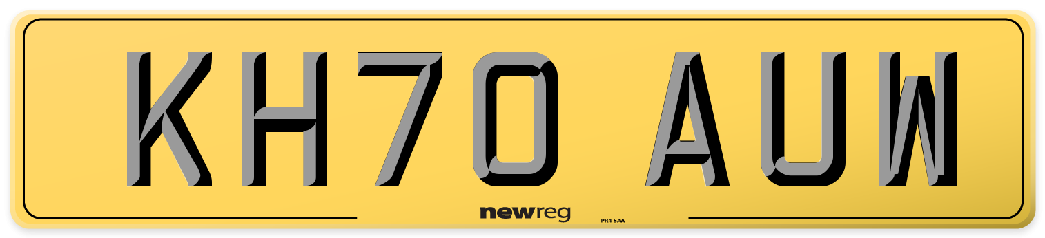 KH70 AUW Rear Number Plate