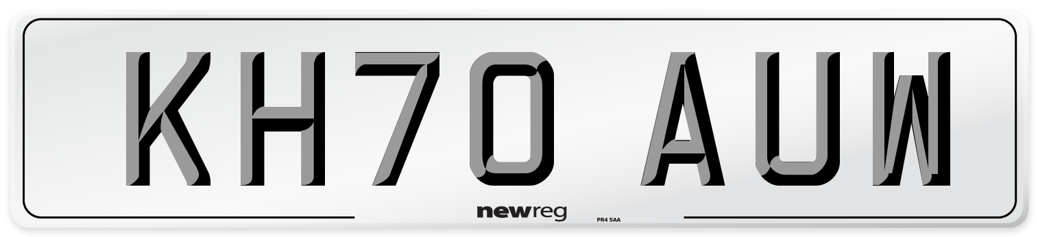 KH70 AUW Front Number Plate