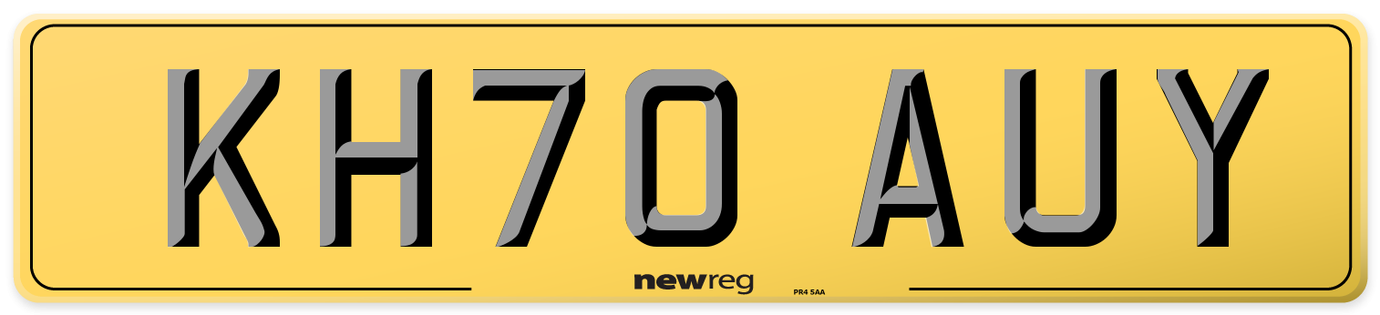 KH70 AUY Rear Number Plate