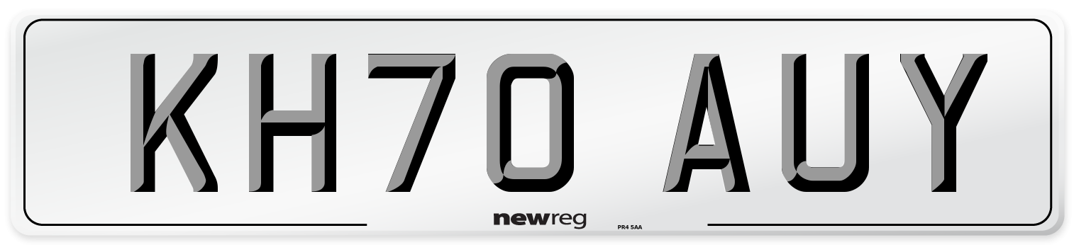 KH70 AUY Front Number Plate