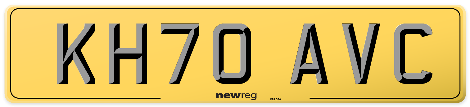 KH70 AVC Rear Number Plate