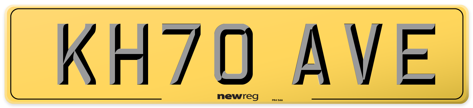 KH70 AVE Rear Number Plate