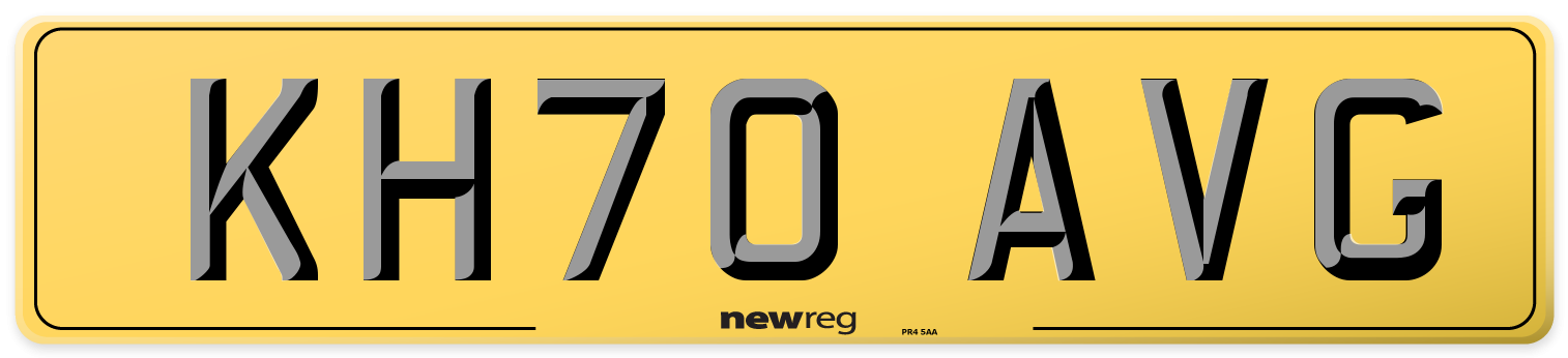 KH70 AVG Rear Number Plate