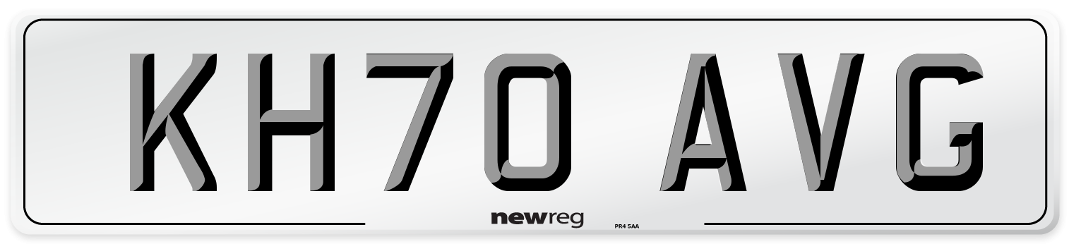 KH70 AVG Front Number Plate