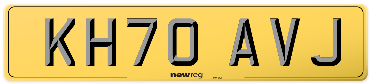 KH70 AVJ Rear Number Plate