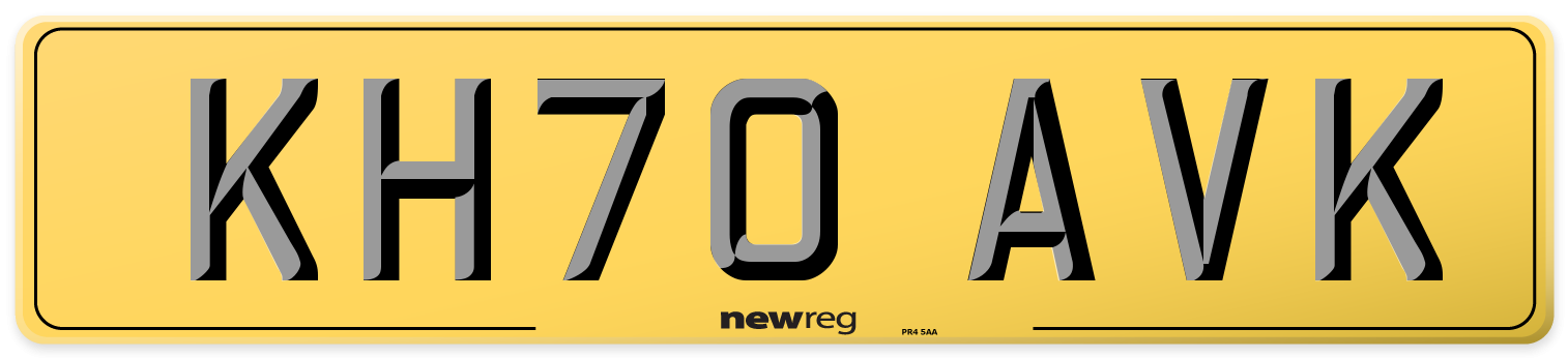 KH70 AVK Rear Number Plate